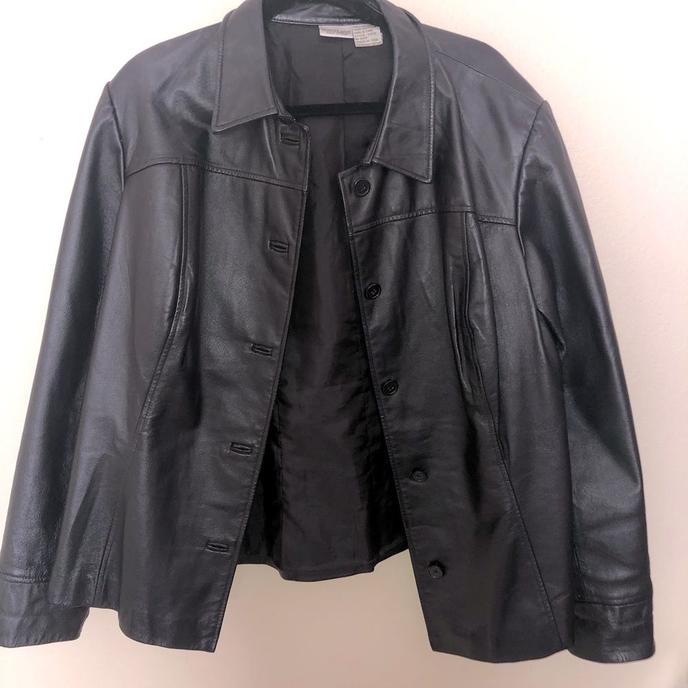 Faux Leather Blazer Coat